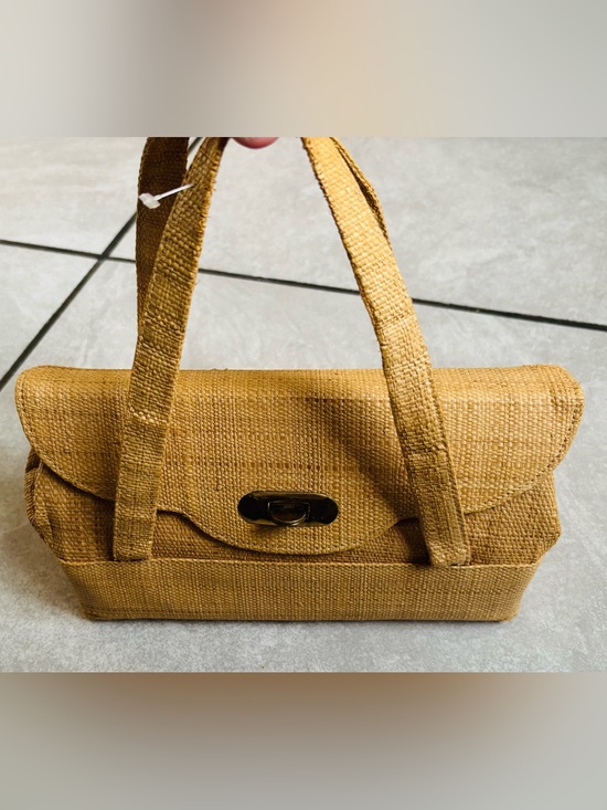 Garay Handbags - Vintage Garay Woven Raffia Top-Handle Handbag